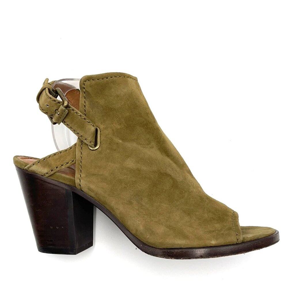 FRYE Dani Shield Sling stack chunky heels 7.5 gree